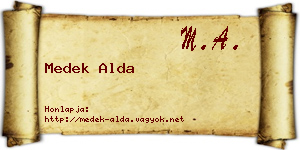 Medek Alda névjegykártya
